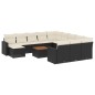 vidaXL Set de sofás de jardín y cojines 13 pzas ratán sintético negro vidaXL Set de sofás de jardín y cojines 13 pzas ratán sintético negro