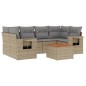 vidaXL Juego de sofás jardín con cojines beige mezcla 7 pzas ratán PE vidaXL Juego de sofás jardín con cojines beige mezcla 7 pzas ratán PE