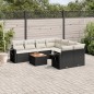 vidaXL Set de sofás de jardín 8 piezas y cojines ratán sintético negro vidaXL Set de sofás de jardín 8 piezas y cojines ratán sintético negro