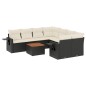 vidaXL Set de sofás de jardín 8 piezas y cojines ratán sintético negro vidaXL Set de sofás de jardín 8 piezas y cojines ratán sintético negro