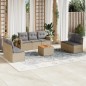 vidaXL Juego de sofás jardín con cojines beige mezcla 8 pzas ratán PE vidaXL Juego de sofás jardín con cojines beige mezcla 8 pzas ratán PE