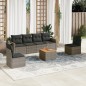 vidaXL Set de sofás de jardín 7 piezas con cojines ratán PE gris vidaXL Set de sofás de jardín 7 piezas con cojines ratán PE gris