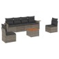 vidaXL Set de sofás de jardín 7 piezas con cojines ratán PE gris vidaXL Set de sofás de jardín 7 piezas con cojines ratán PE gris