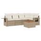 vidaXL Juego de sofás jardín con cojines 6 pzas ratán sintético beige vidaXL Juego de sofás jardín con cojines 6 pzas ratán sintético beige