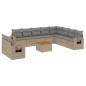 vidaXL Juego de sofás jardín con cojines beige mezcla 11 pzas ratán PE vidaXL Juego de sofás jardín con cojines beige mezcla 11 pzas ratán PE