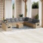 vidaXL Juego de sofás jardín con cojines beige mezcla 12 pzas ratán PE vidaXL Juego de sofás jardín con cojines beige mezcla 12 pzas ratán PE
