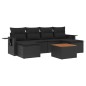 vidaXL Set de comedor de jardín 7 pzas y cojines ratán sintético negro