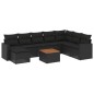 vidaXL Set de sofás de jardín 8 piezas y cojines ratán sintético negro vidaXL Set de sofás de jardín 8 piezas y cojines ratán sintético negro