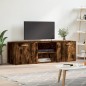 vidaXL Mueble de TV madera de ingeniería roble ahumado 120x34x37 cm vidaXL Mueble de TV madera de ingeniería roble ahumado 120x34x37 cm