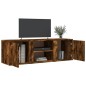 vidaXL Mueble de TV madera de ingeniería roble ahumado 120x34x37 cm vidaXL Mueble de TV madera de ingeniería roble ahumado 120x34x37 cm