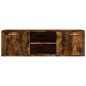 vidaXL Mueble de TV madera de ingeniería roble ahumado 120x34x37 cm vidaXL Mueble de TV madera de ingeniería roble ahumado 120x34x37 cm