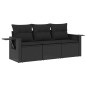 vidaXL Set de sofás de jardín con cojines 3 pzas ratán sintético negro vidaXL Set de sofás de jardín con cojines 3 pzas ratán sintético negro