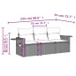vidaXL Set de sofás de jardín con cojines 3 pzas ratán sintético negro vidaXL Set de sofás de jardín con cojines 3 pzas ratán sintético negro