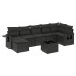 vidaXL Set de sofás de jardín 8 piezas y cojines ratán sintético negro vidaXL Set de sofás de jardín 8 piezas y cojines ratán sintético negro