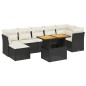 vidaXL Set de sofás de jardín 8 piezas y cojines ratán sintético negro