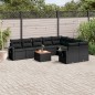 vidaXL Set de sofás de jardín 10 pzas cojines ratán sintético negro vidaXL Set de sofás de jardín 10 pzas cojines ratán sintético negro