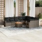 vidaXL Set de sofás de jardín 10 pzas con cojines ratán sintético gris vidaXL Set de sofás de jardín 10 pzas con cojines ratán sintético gris