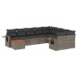 vidaXL Set de sofás de jardín 10 pzas con cojines ratán sintético gris vidaXL Set de sofás de jardín 10 pzas con cojines ratán sintético gris