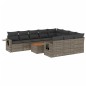 vidaXL Set de sofás de jardín 11 pzas y cojines ratán sintético gris vidaXL Set de sofás de jardín 11 pzas y cojines ratán sintético gris