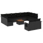 vidaXL Set de sofás de jardín y cojines 13 pzas ratán sintético negro vidaXL Set de sofás de jardín y cojines 13 pzas ratán sintético negro