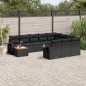 vidaXL Set de sofás de jardín 11 pzas y cojines ratán sintético negro vidaXL Set de sofás de jardín 11 pzas y cojines ratán sintético negro