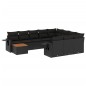 vidaXL Set de sofás de jardín 11 pzas y cojines ratán sintético negro vidaXL Set de sofás de jardín 11 pzas y cojines ratán sintético negro