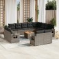 vidaXL Set sofás de jardín con cojines 13 piezas ratán sintético gris vidaXL Set sofás de jardín con cojines 13 piezas ratán sintético gris