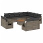 vidaXL Set sofás de jardín con cojines 13 piezas ratán sintético gris vidaXL Set sofás de jardín con cojines 13 piezas ratán sintético gris