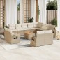 vidaXL Set sofás de jardín con cojines 13 pzas ratán sintético beige vidaXL Set sofás de jardín con cojines 13 pzas ratán sintético beige