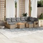 vidaXL Juego de sofás jardín con cojines beige 10 pzas ratán sintético vidaXL Juego de sofás jardín con cojines beige 10 pzas ratán sintético