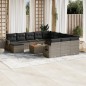 vidaXL Set sofás de jardín con cojines 13 piezas ratán sintético gris vidaXL Set sofás de jardín con cojines 13 piezas ratán sintético gris