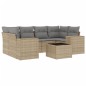 vidaXL Set sofás de jardín 7 piezas y cojines ratán sintético beige vidaXL Set sofás de jardín 7 piezas y cojines ratán sintético beige