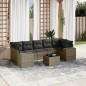 vidaXL Set de sofás de jardín 8 pzas y cojines ratán sintético gris vidaXL Set de sofás de jardín 8 pzas y cojines ratán sintético gris