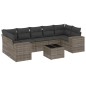 vidaXL Set de sofás de jardín 8 pzas y cojines ratán sintético gris vidaXL Set de sofás de jardín 8 pzas y cojines ratán sintético gris