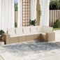 vidaXL Juego de sofás jardín con cojines 6 pzas ratán sintético beige vidaXL Juego de sofás jardín con cojines 6 pzas ratán sintético beige