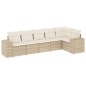 vidaXL Juego de sofás jardín con cojines 6 pzas ratán sintético beige vidaXL Juego de sofás jardín con cojines 6 pzas ratán sintético beige