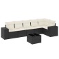 vidaXL Set de comedor de jardín 7 pzas y cojines ratán sintético negro vidaXL Set de comedor de jardín 7 pzas y cojines ratán sintético negro