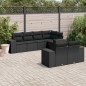 vidaXL Set de comedor de jardín 7 pzas y cojines ratán sintético negro vidaXL Set de comedor de jardín 7 pzas y cojines ratán sintético negro