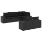 vidaXL Set de comedor de jardín 7 pzas y cojines ratán sintético negro vidaXL Set de comedor de jardín 7 pzas y cojines ratán sintético negro