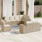 vidaXL Juego de sofás de jardín con cojines beige 8 pzas ratán PE vidaXL Juego de sofás de jardín con cojines beige 8 pzas ratán PE