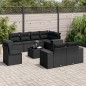 vidaXL Set de sofás de jardín 8 piezas y cojines ratán sintético negro vidaXL Set de sofás de jardín 8 piezas y cojines ratán sintético negro