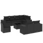 vidaXL Set de sofás de jardín 8 piezas y cojines ratán sintético negro vidaXL Set de sofás de jardín 8 piezas y cojines ratán sintético negro