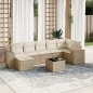 vidaXL Juego de sofás de jardín con cojines beige 8 pzas ratán PE vidaXL Juego de sofás de jardín con cojines beige 8 pzas ratán PE