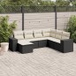 vidaXL Set de comedor de jardín 7 pzas y cojines ratán sintético negro vidaXL Set de comedor de jardín 7 pzas y cojines ratán sintético negro