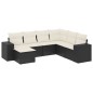 vidaXL Set de comedor de jardín 7 pzas y cojines ratán sintético negro vidaXL Set de comedor de jardín 7 pzas y cojines ratán sintético negro