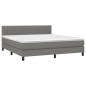 vidaXL Cama box spring colchón y luces LED tela gris oscuro 160x200 cm vidaXL Cama box spring colchón y luces LED tela gris oscuro 160x200 cm