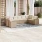 vidaXL Juego de sofás jardín con cojines beige 10 pzas ratán sintético vidaXL Juego de sofás jardín con cojines beige 10 pzas ratán sintético