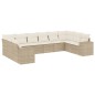vidaXL Juego de sofás jardín con cojines beige 10 pzas ratán sintético vidaXL Juego de sofás jardín con cojines beige 10 pzas ratán sintético
