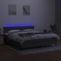 vidaXL Cama box spring colchón y luces LED tela gris oscuro 160x200 cm vidaXL Cama box spring colchón y luces LED tela gris oscuro 160x200 cm