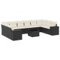 vidaXL Set de sofás de jardín 11 pzas y cojines ratán sintético negro vidaXL Set de sofás de jardín 11 pzas y cojines ratán sintético negro